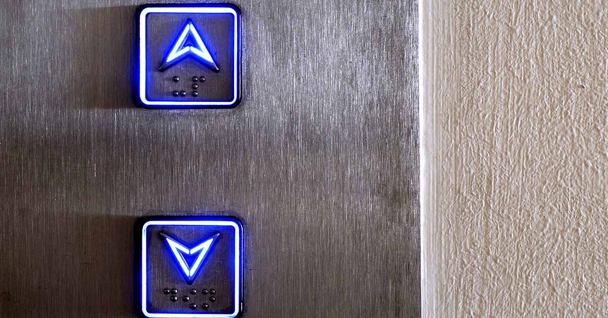 Image of up and down elevator call buttons