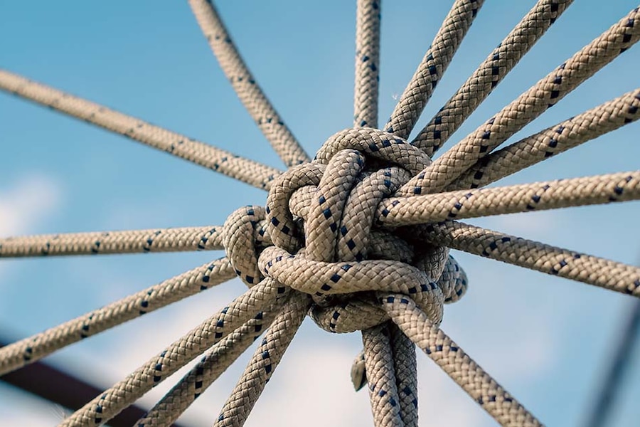 image of a series of ropes ties together