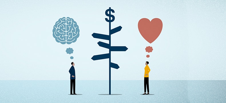 illustration of two people looking at a signpost