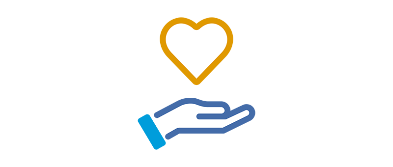 icon of a hand holding a heart
