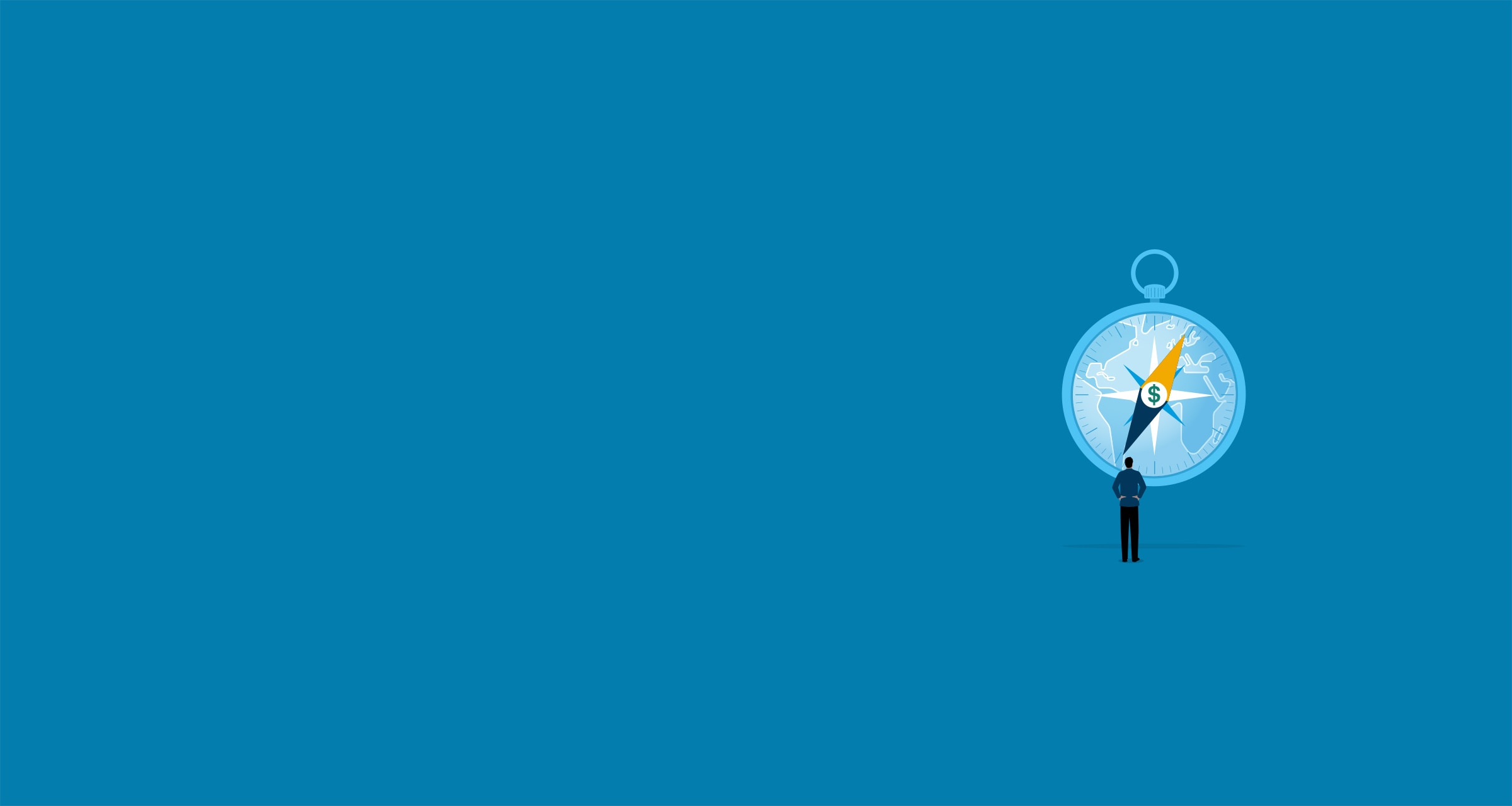illustration of a man looking at a compass
