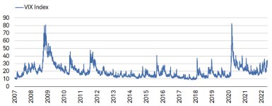The VIX Index closed at 28.9 on 5/13/2022. 