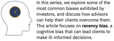 In this series, we explore some of the most common biases exhibited by investors, and discuss how advisors can help their clients overcome them. This article focuses on recency bias, a cognitive bias that can lead clients to make ill-informed decisions.