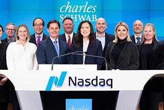 Schwab at Nasdaq podium