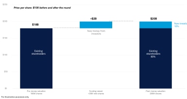 Bar chart showing compounding ownership from new investors