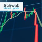 Schwab Market Update: A stock chart with prices rising and falling. 