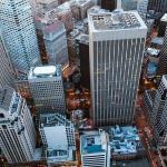 birds-eye view of skyscrapers
