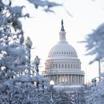View of the Capitol during winter time