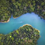arial view of a winding river